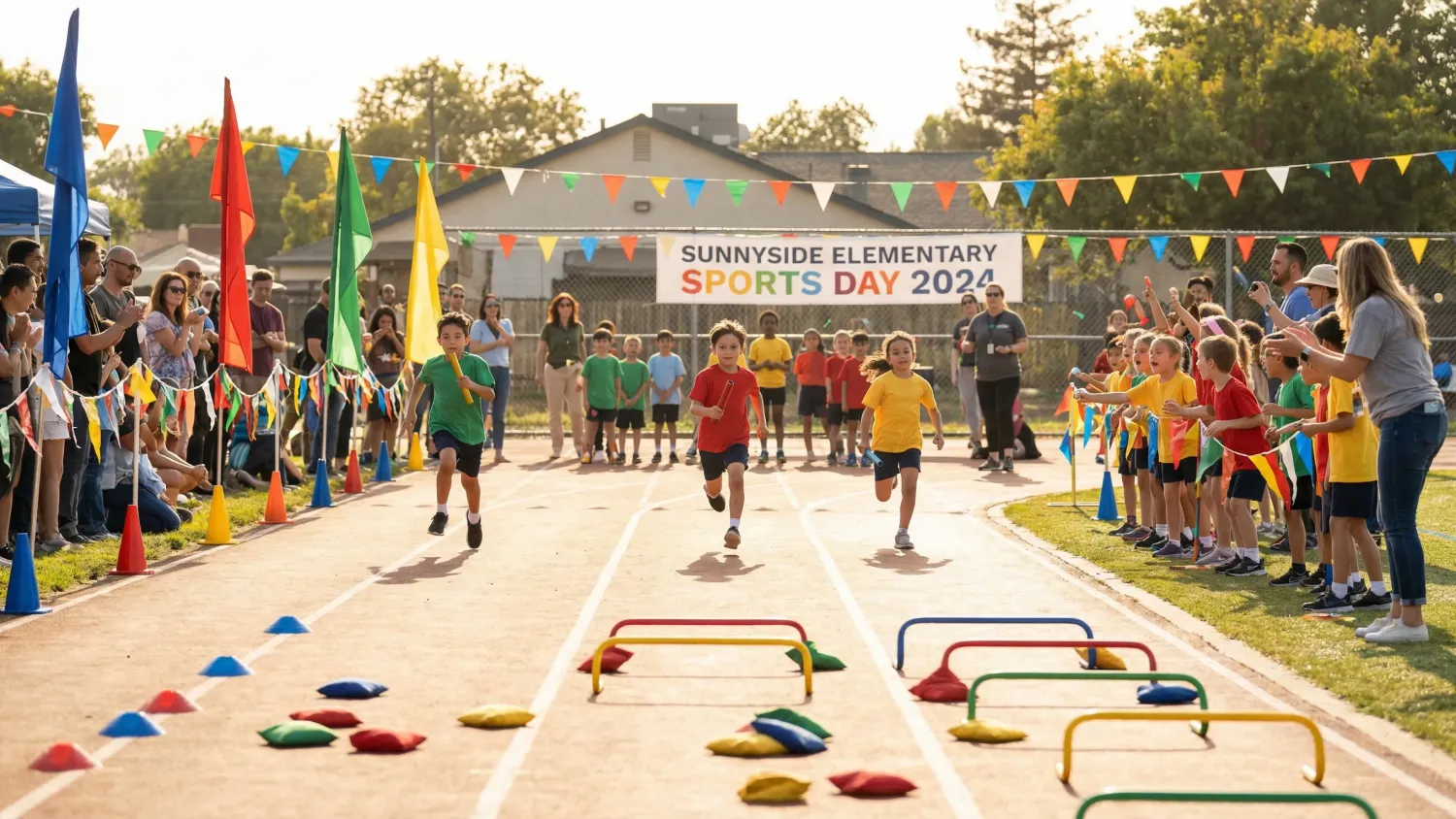 Students competing at Meridian School Field Day